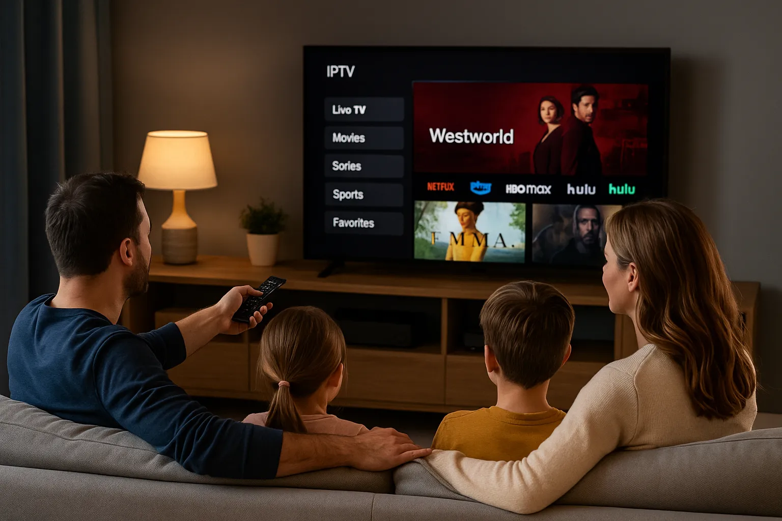 Family Watching IPTV